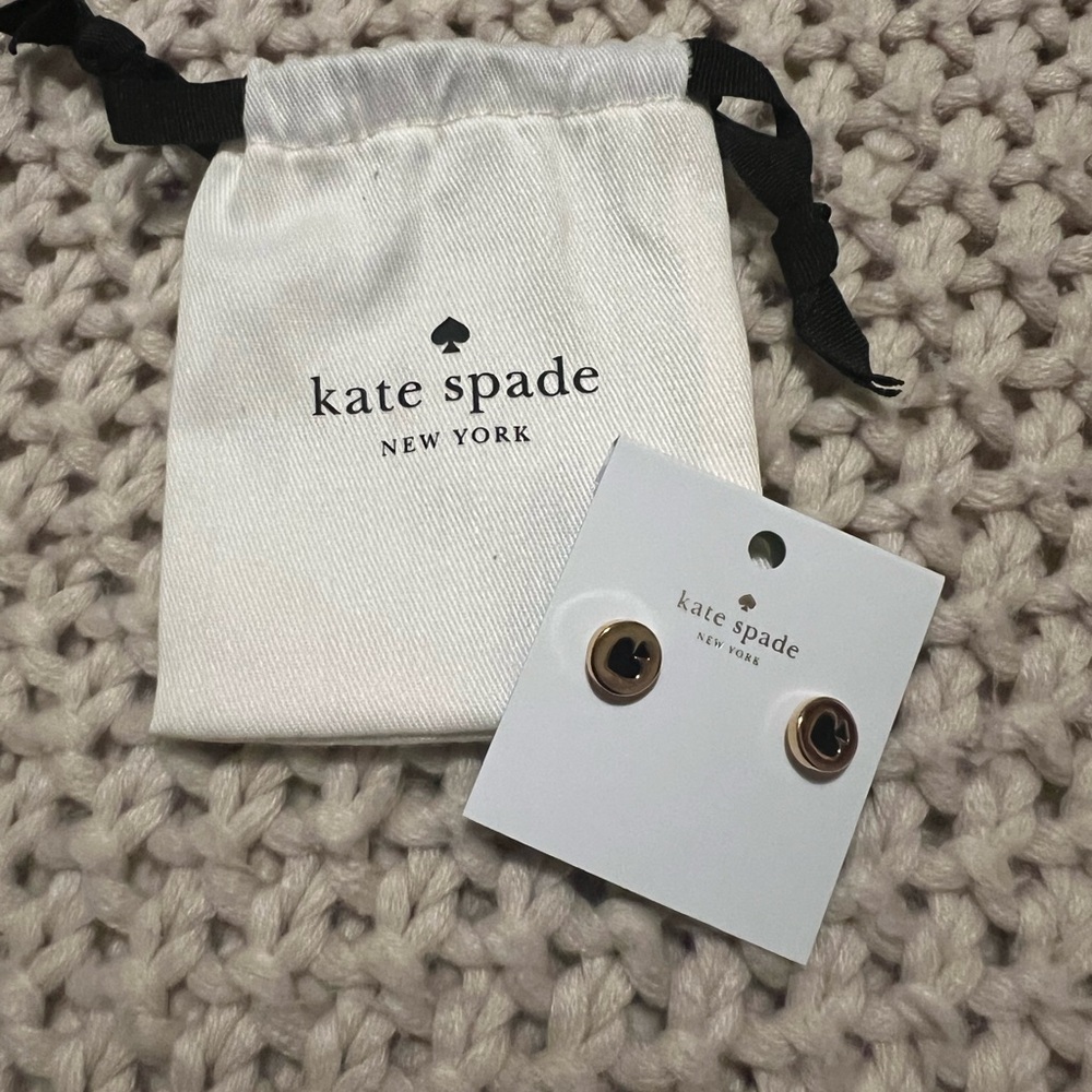 kate spade Kids Gold and Black Stud Earrings